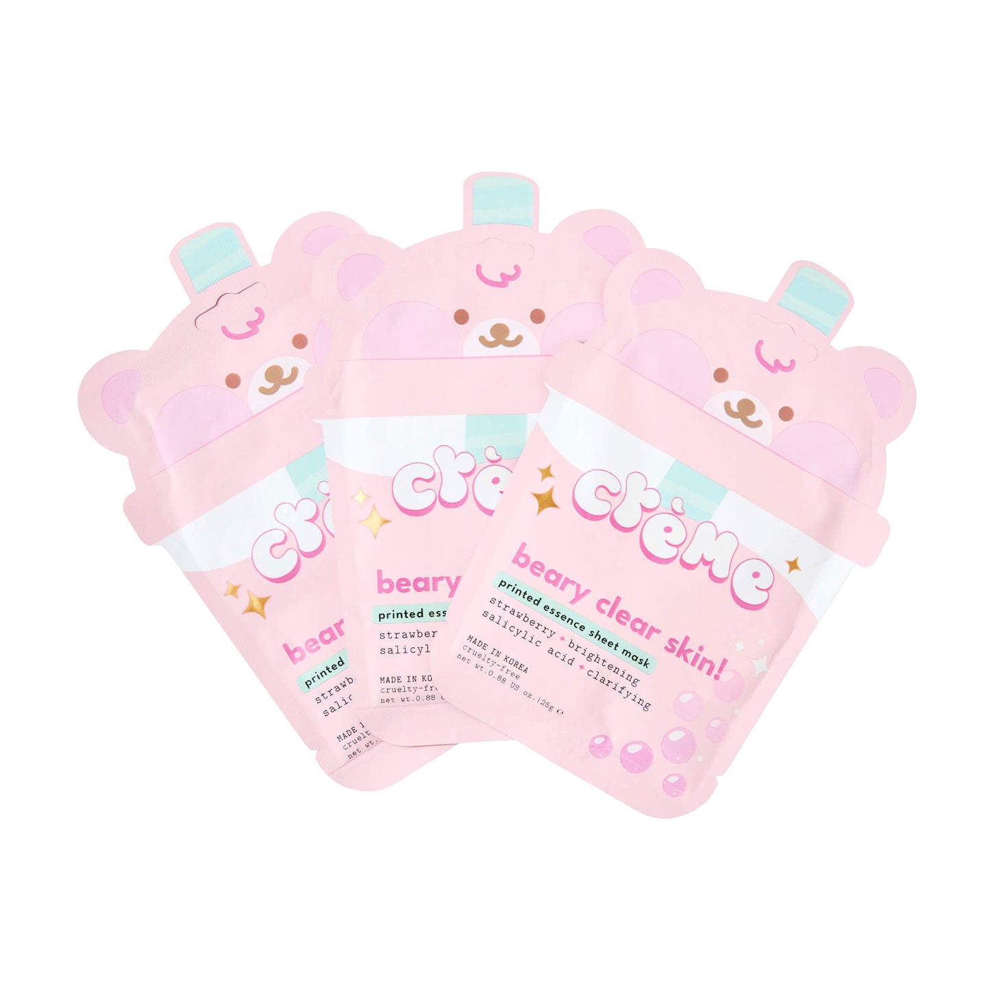 Boba Bears Beary Clear Skin! Sheet Mask (Brightening + Clarifying) Sheet Mask The Crème Shop