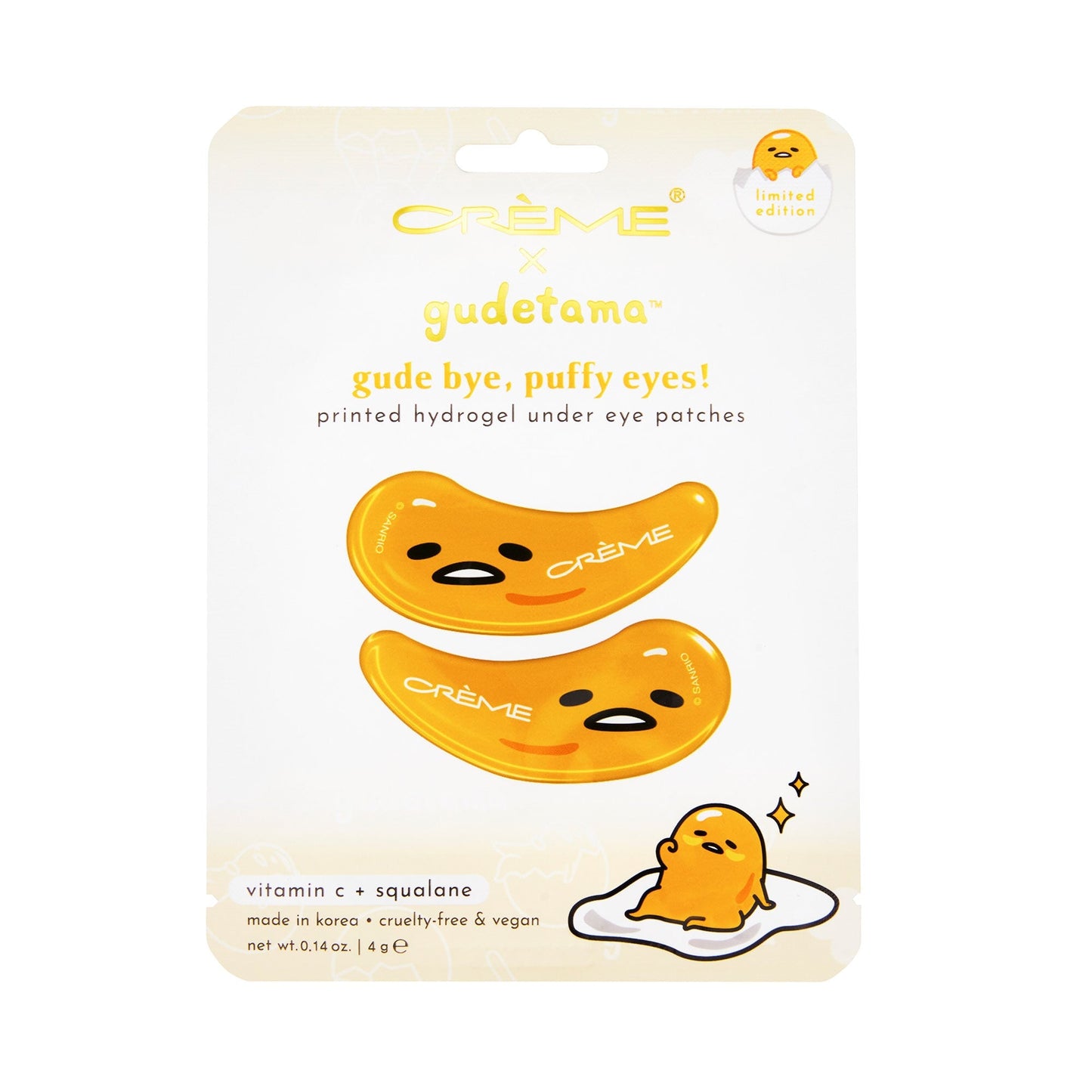 The Crème Shop x Gudetama: Bye, Puffy Eyes! Printed Hydrogel Under Eye Patches Sheet Mask The Crème Shop x Sanrio