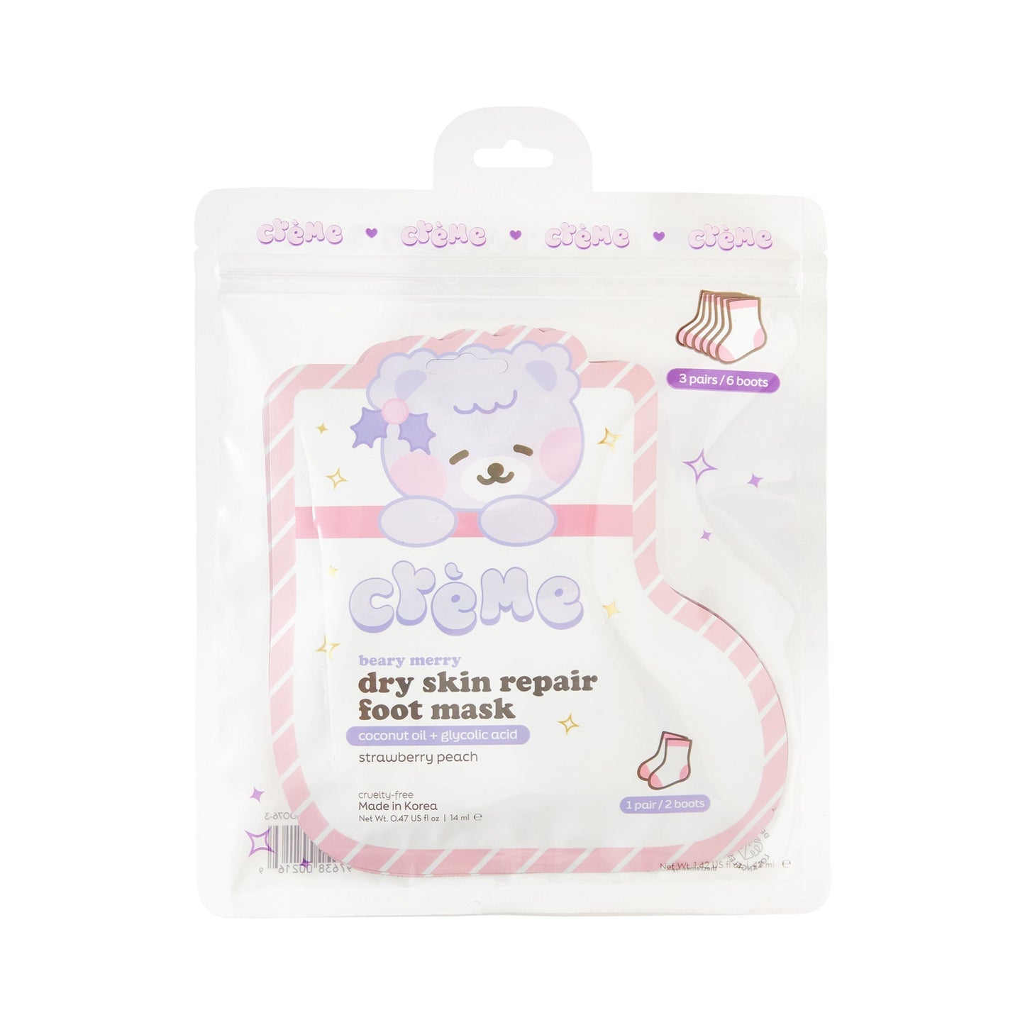 Beary Merry Holiday Foot Mask (Set of 3) Foot Masks The Crème Shop