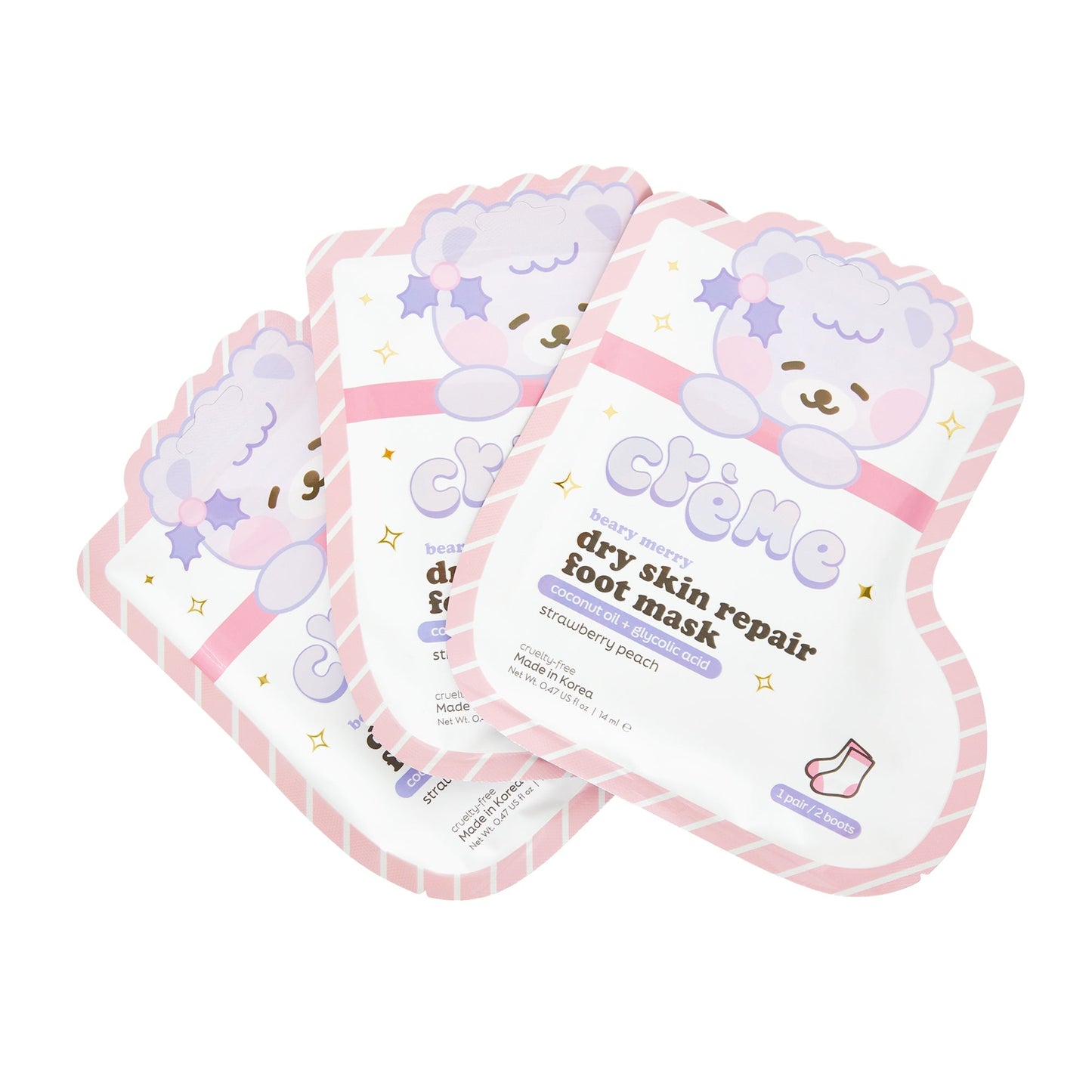Beary Merry Holiday Foot Mask (Set of 3) Foot Masks The Crème Shop