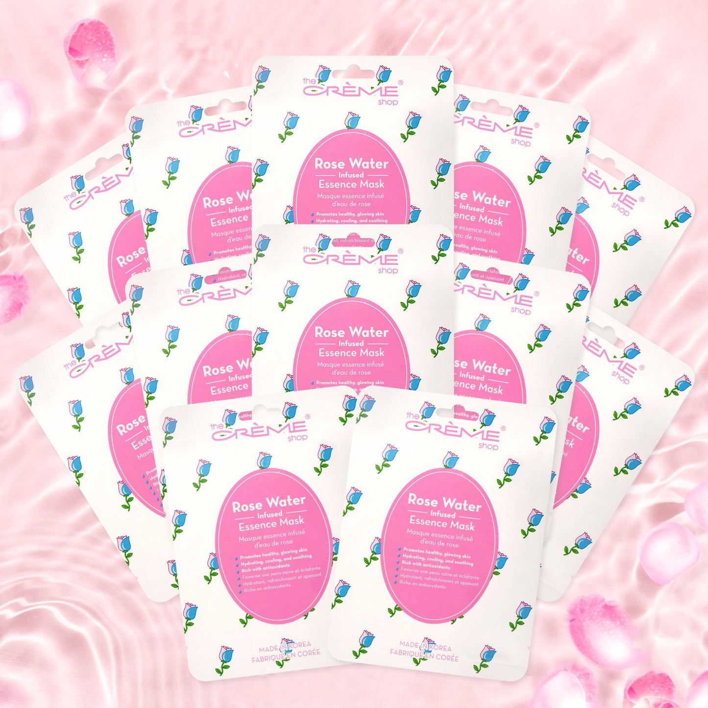 Renewing Mask with Rose Water | For Hydrated Skin (Set of 12) - $36 Value Sheet masks The Crème Shop