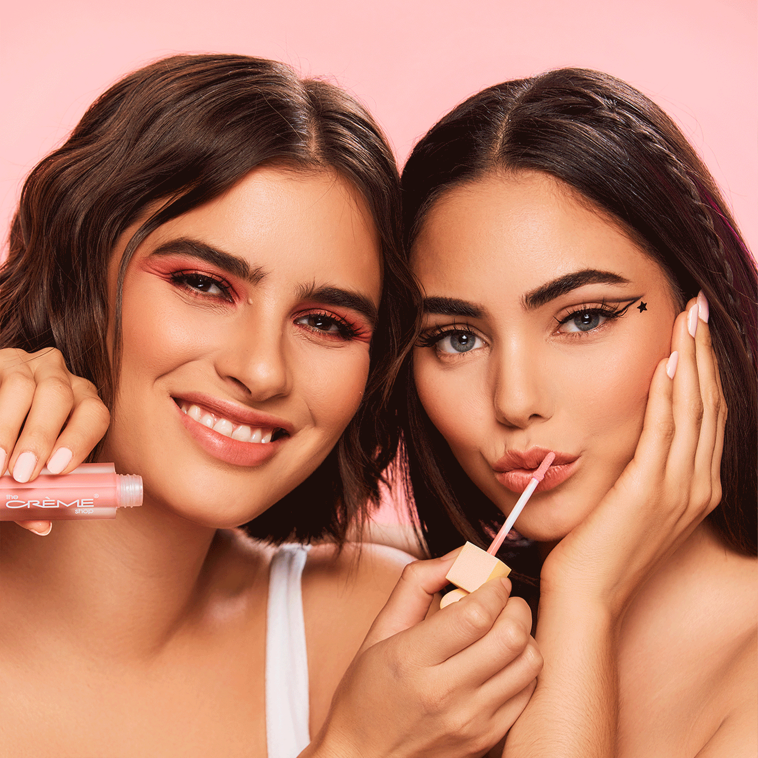 The Crème Shop K-Beauty Makeup, Crème Blush Balm, Anime Effect Faux Lashes, Lip Oil Elixir