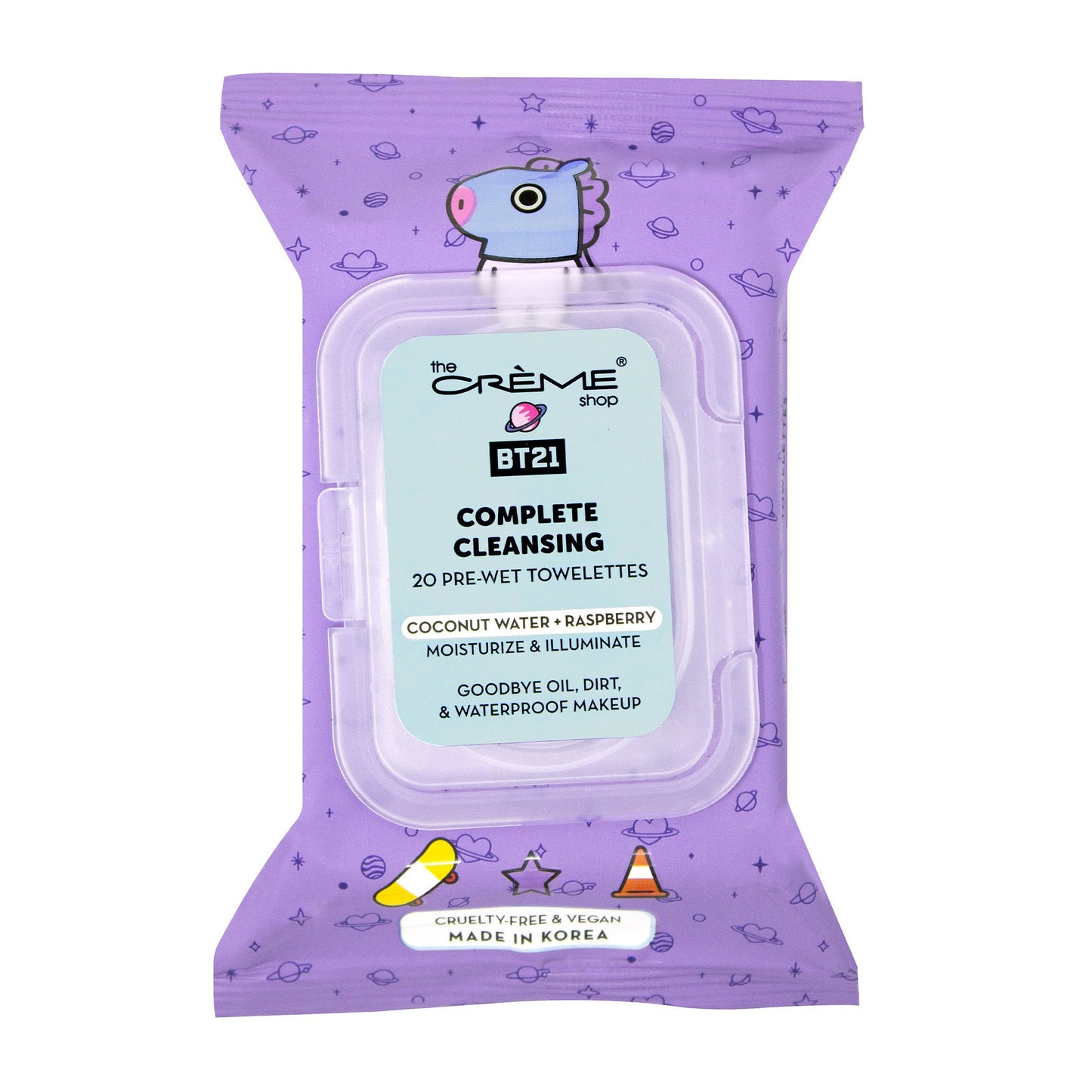 MANG Complete Cleansing Towelettes - Coconut Water & Raspberry (20 Pre-Wet Towelettes) Towelettes The Crème Shop x BT21