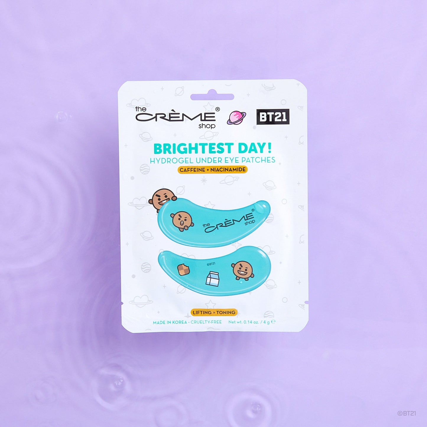“Brightest Day!” SHOOKY Hydrogel Under Eye Patches | Lifting & Toning Under Eye Patches The Crème Shop x BT21