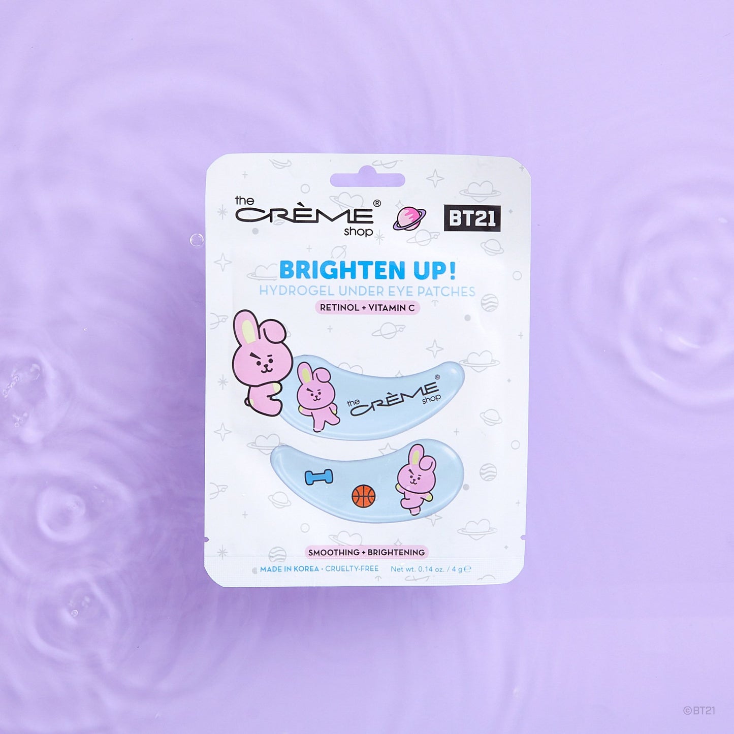 “Brighten Up” COOKY Hydrogel Under Eye Patches | Smoothing & Firming Under Eye Patches The Crème Shop x BT21