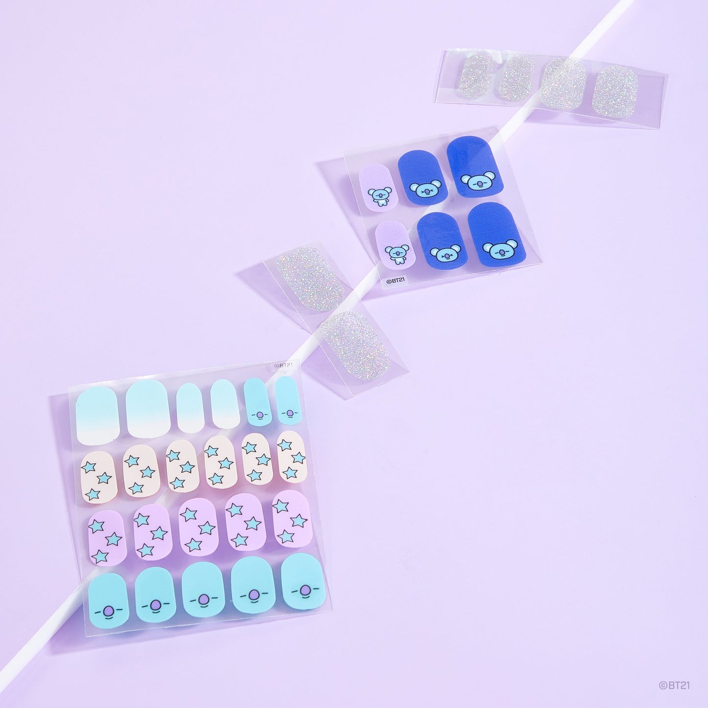 The Crème Shop | BT21: KOYA Peri-Twinkle Gel Nail Strips (Set of 35) Nail Strips The Crème Shop x BT21