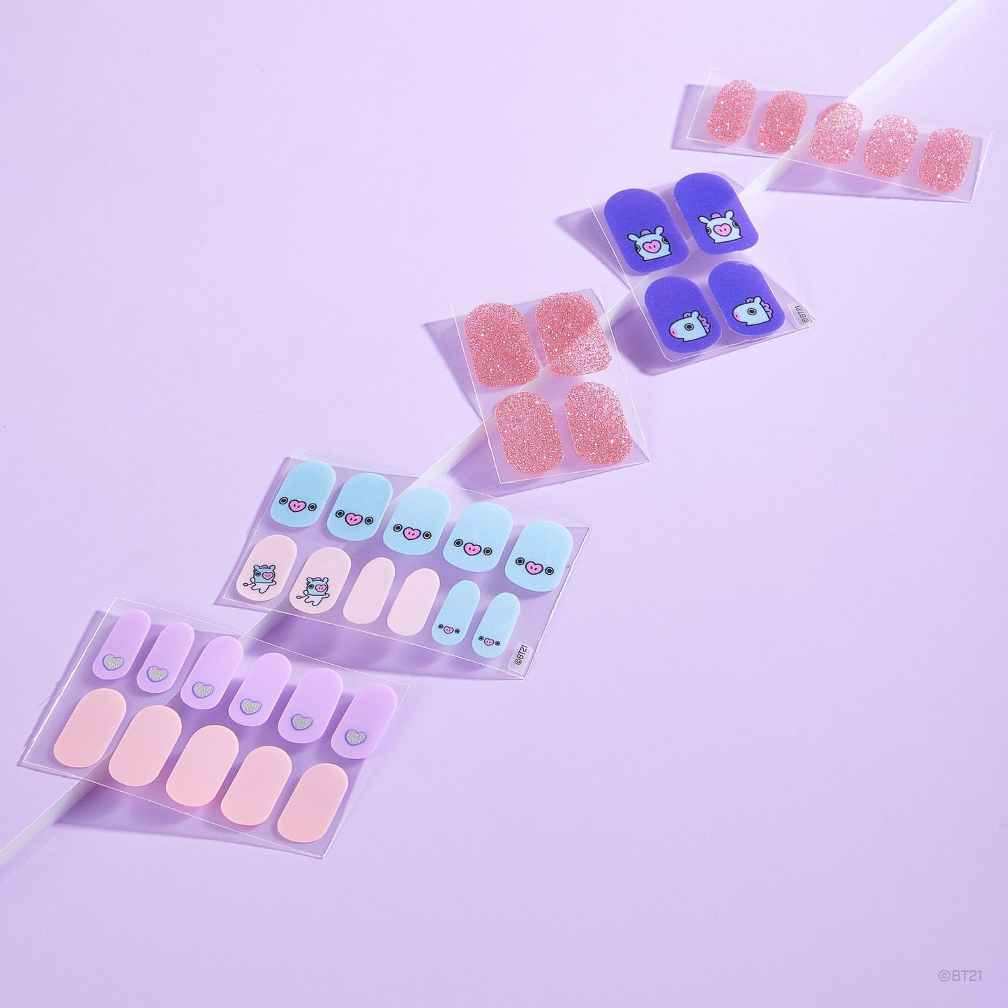 The Crème Shop | BT21: MANG Cotton Candy Sky Gel Nail Strips (Set of 35) Nail Strips The Crème Shop x BT21