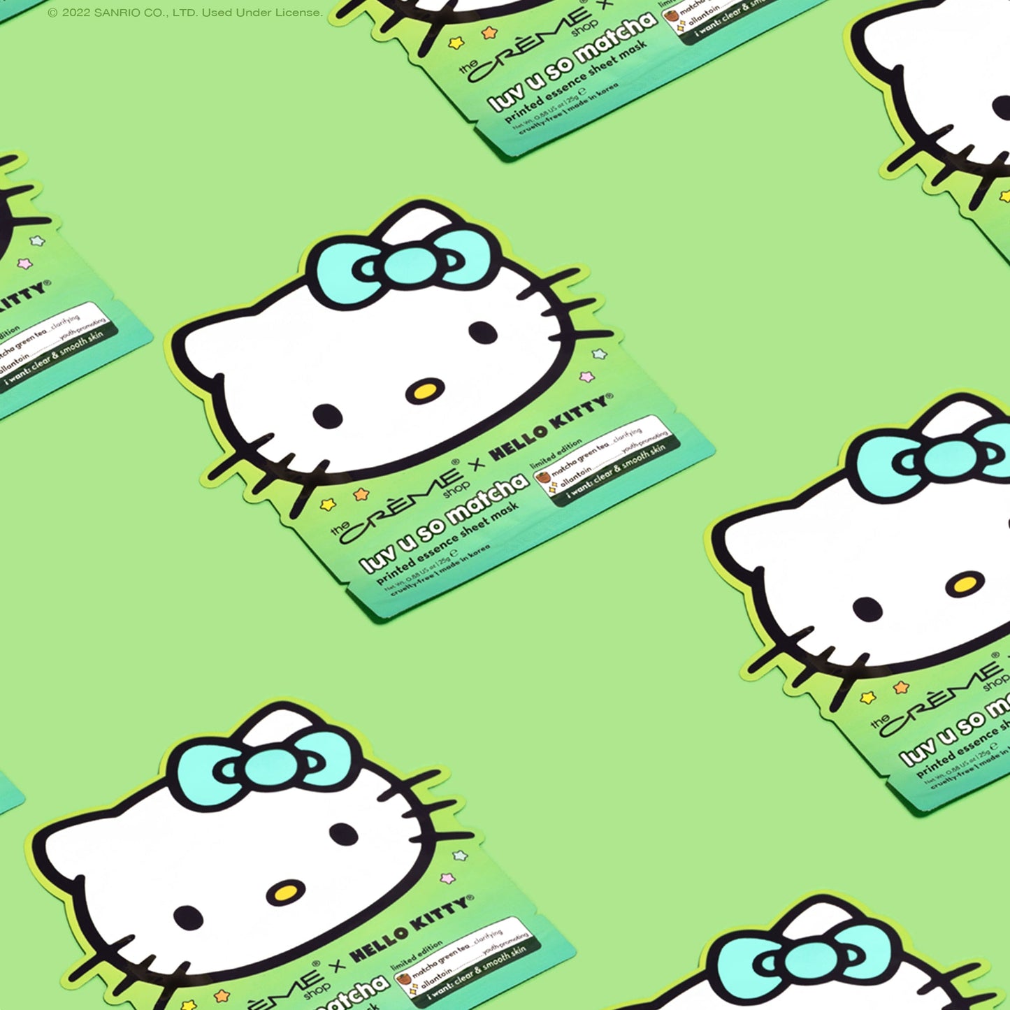 The Crème Shop x Hello Kitty Luv U So Matcha Printed Essence Sheet Mask Sheet Masks The Crème Shop x Sanrio