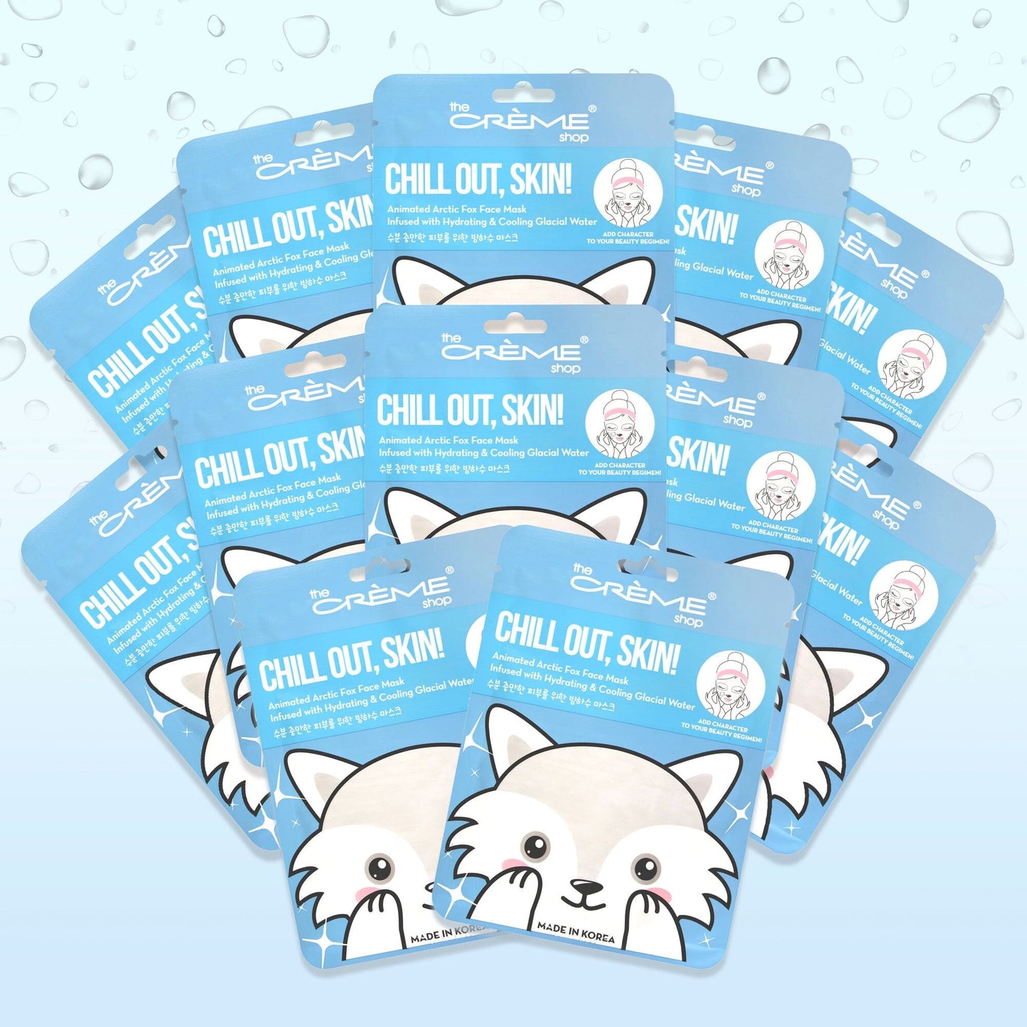 Chill Out, Skin! Animated Arctic Fox Face Mask - Hydrating & Cooling Glacial Water (Set of 12) Animated Sheet Masks The Crème Shop