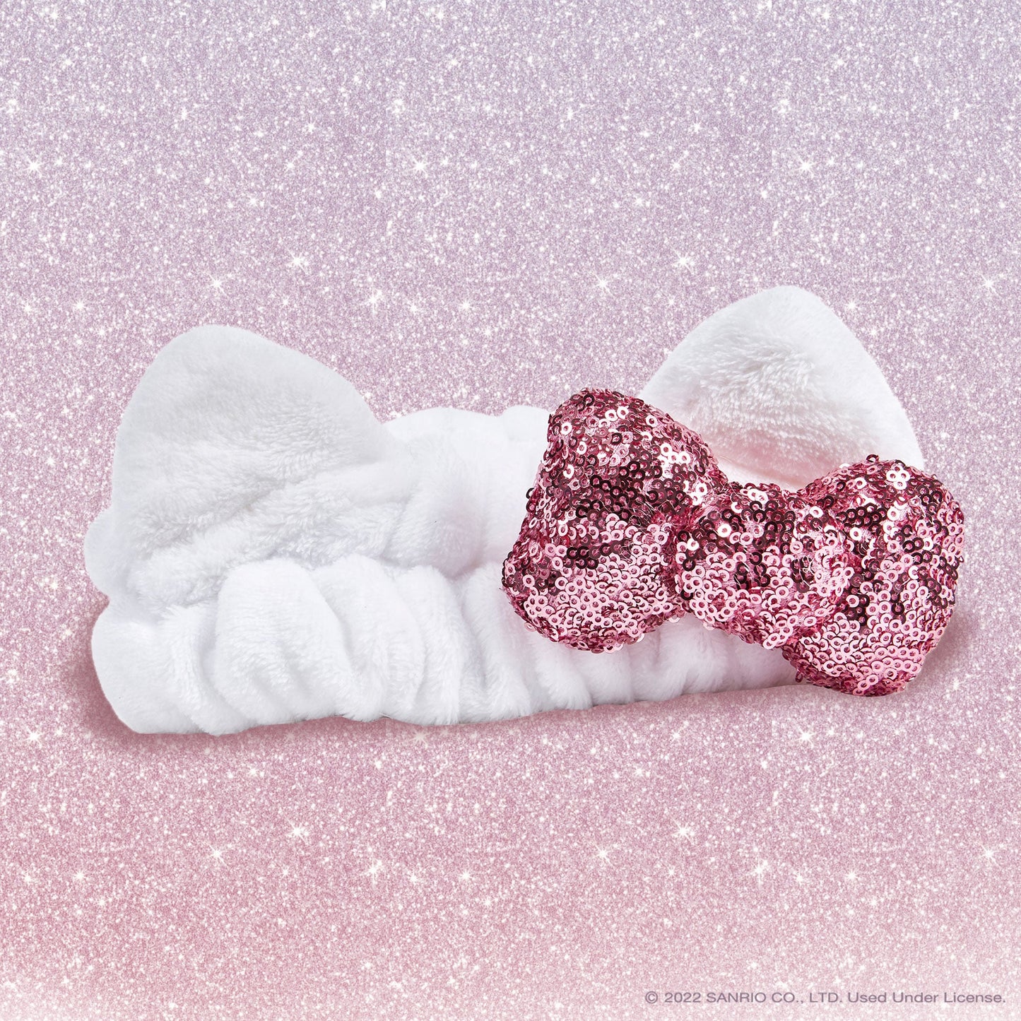 Plush Spa Headband with Hello Kitty's Signature Bow (Sparkle & Sleigh) - Limited Edition Headbands The Crème Shop x Sanrio