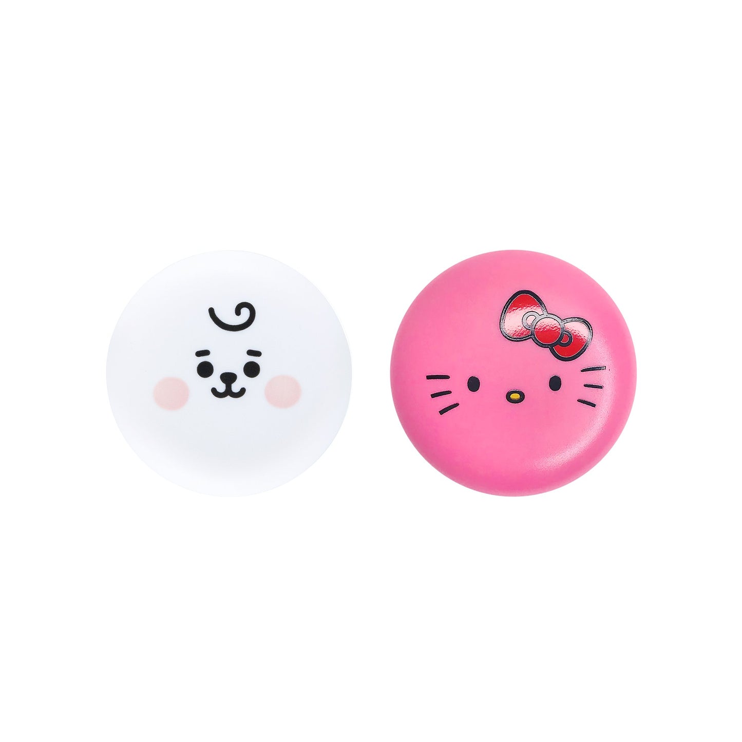 Hello Kitty & BT21 RJ Moisturizing Macaron Lip Balm Duo with Shea Butter and Vitamin E, $18
