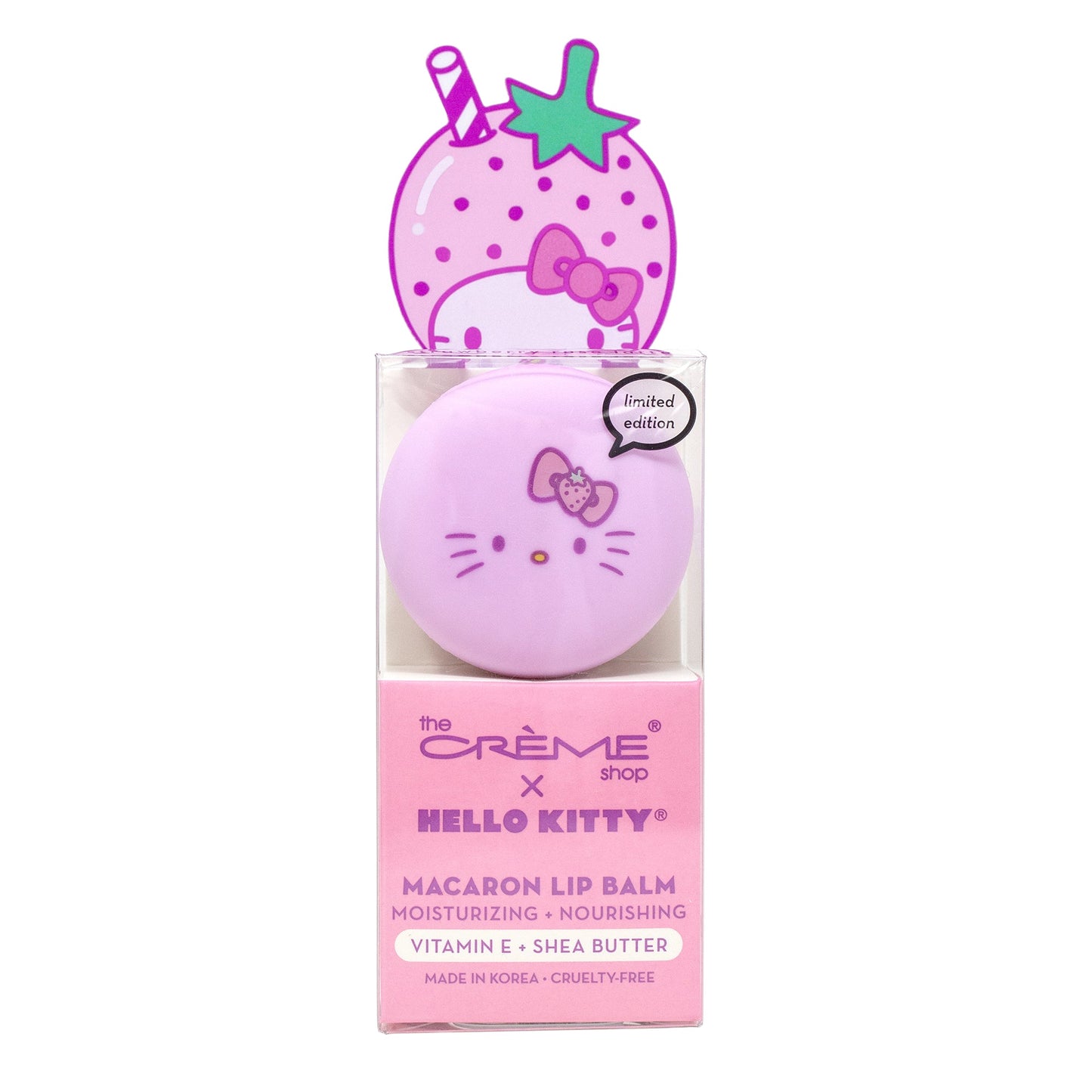 The Crème Shop x Hello Kitty Macaron Lip Balm - Strawberry Rose Latte Lip Balms The Crème Shop x Sanrio
