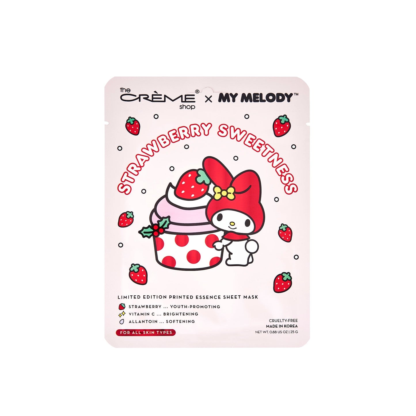 My Melody Strawberry Sweetness Printed Essence Sheet Mask (Set of 3) Sheet Masks The Crème Shop x Sanrio