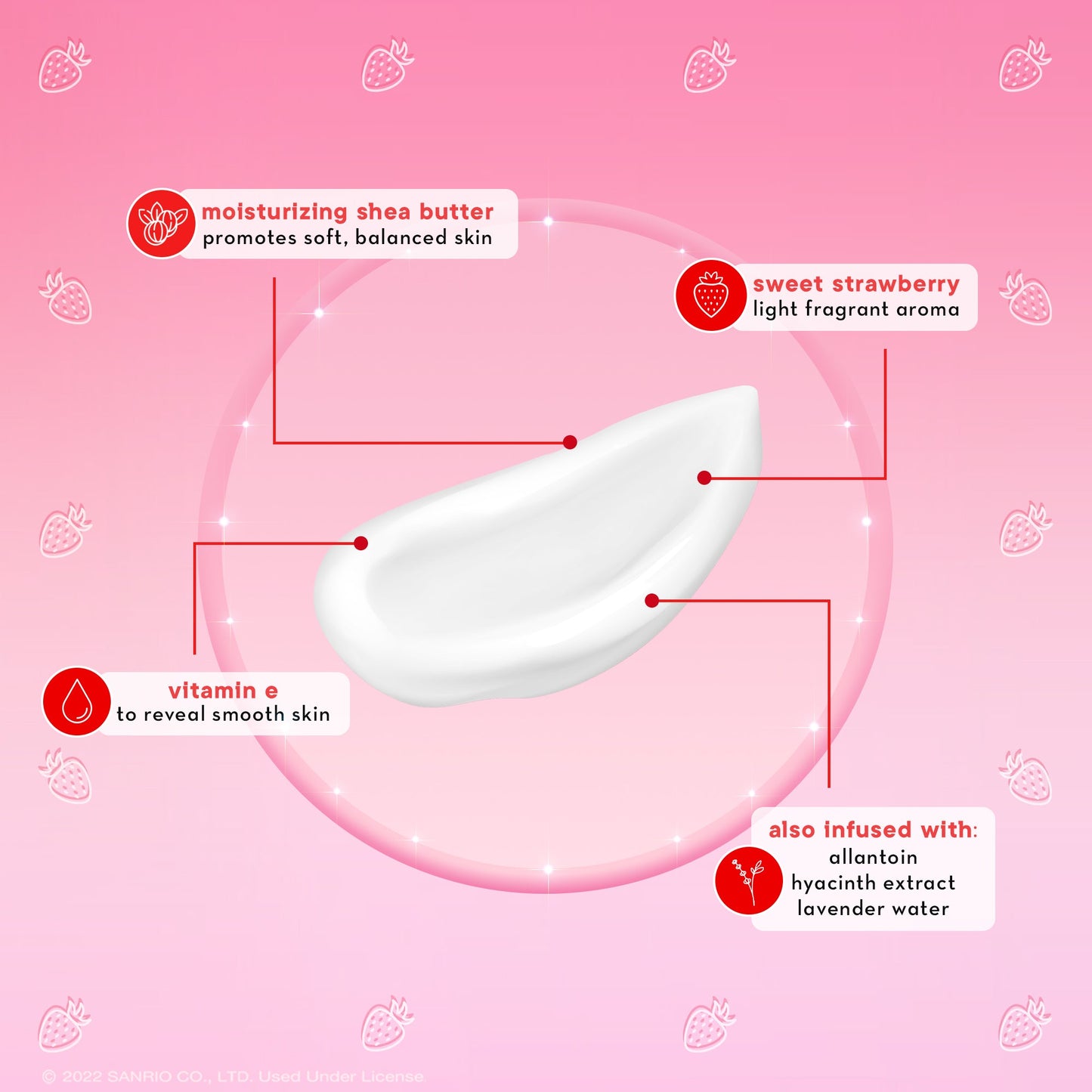 Hello Kitty Moisturizing Hand Crème - Sweet Strawberry Hand Creams The Crème Shop x Sanrio