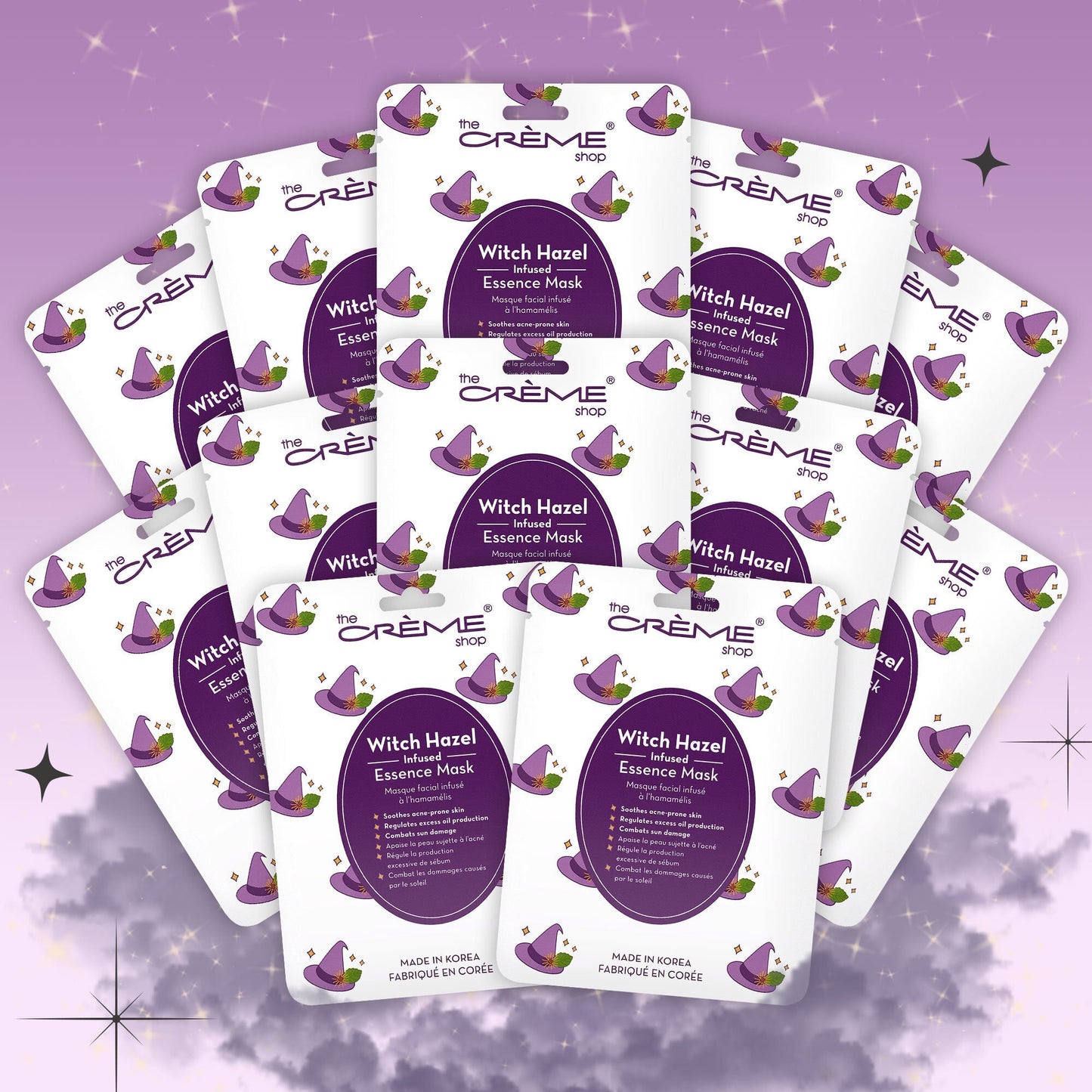Witch Hazel Infused Face Mask (Set of 12) Sheet masks - The Crème Shop