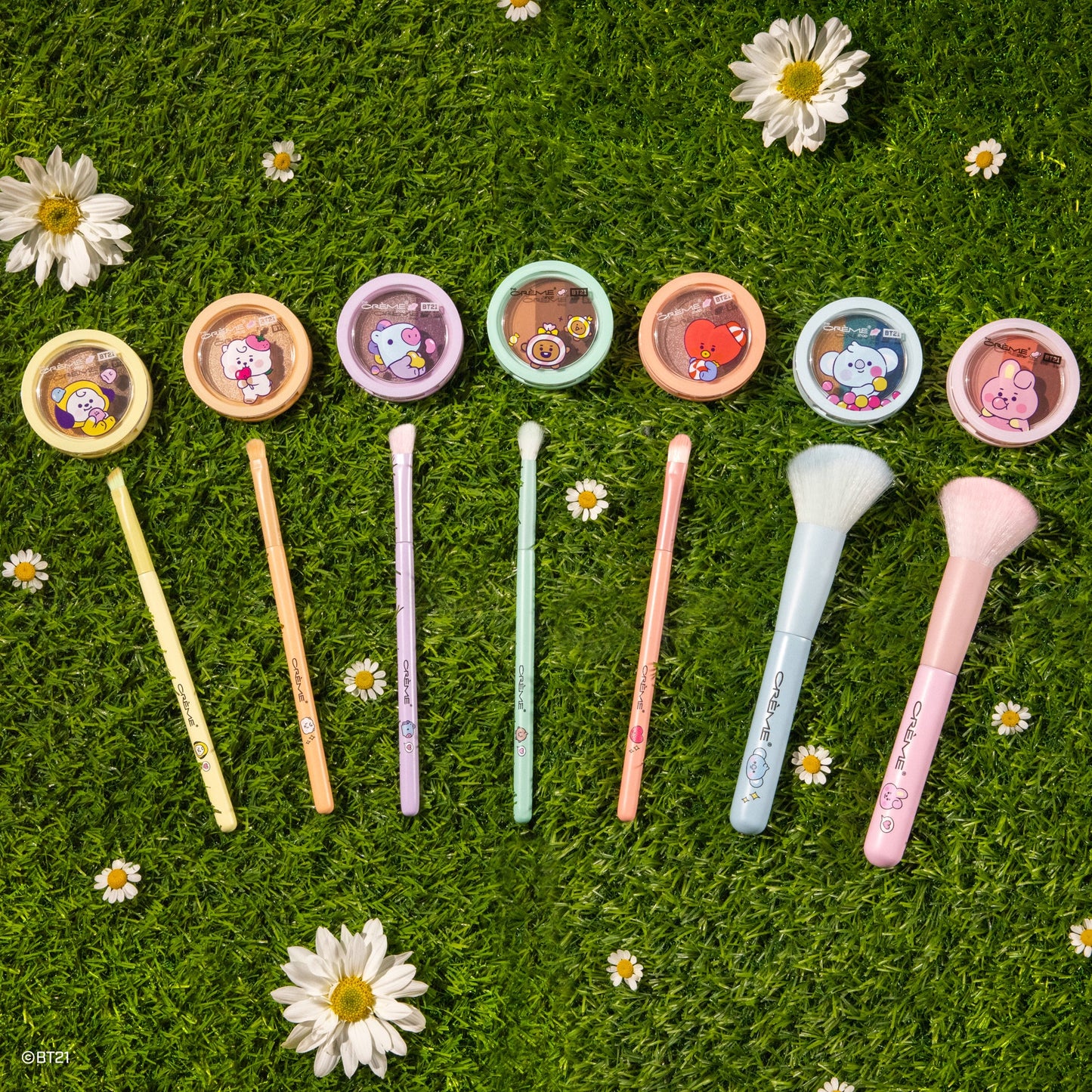 BT21 Baby Velvety Eyeshadow + Makeup Brush Complete Collection Bundles The Crème Shop x BT21 BABY