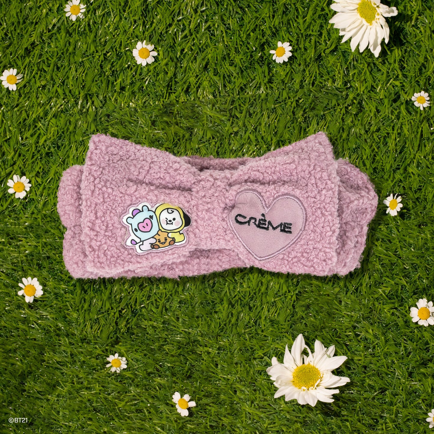 BT21 BABY Plush Spa Teddy Headyband™ - Lavender Fluff Headybands The Crème Shop x BT21 BABY