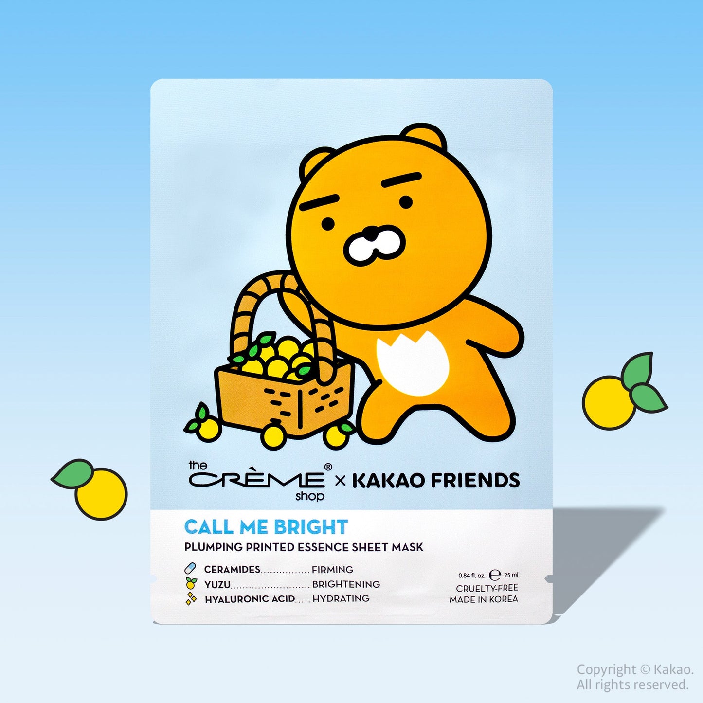 RYAN CALL ME BRIGHT Printed Essence Sheet Mask Sheet masks The Crème Shop x KAKAO FRIENDS Single