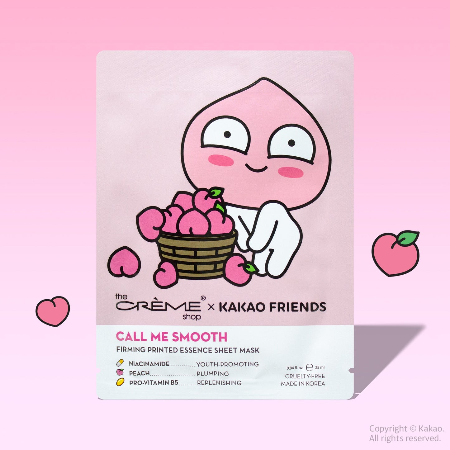 APEACH CALL ME SMOOTH Printed Essence Sheet Mask Sheet masks The Crème Shop x KAKAO FRIENDS Single