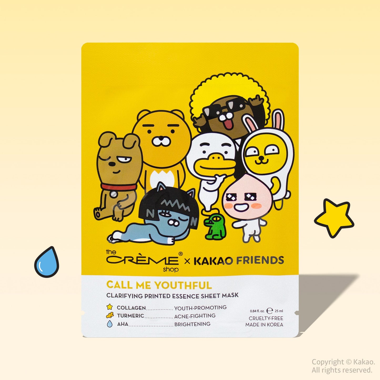 KAKAO FRIENDS CALL ME YOUTHFUL Printed Essence Sheet Mask Sheet masks The Crème Shop x KAKAO FRIENDS Single