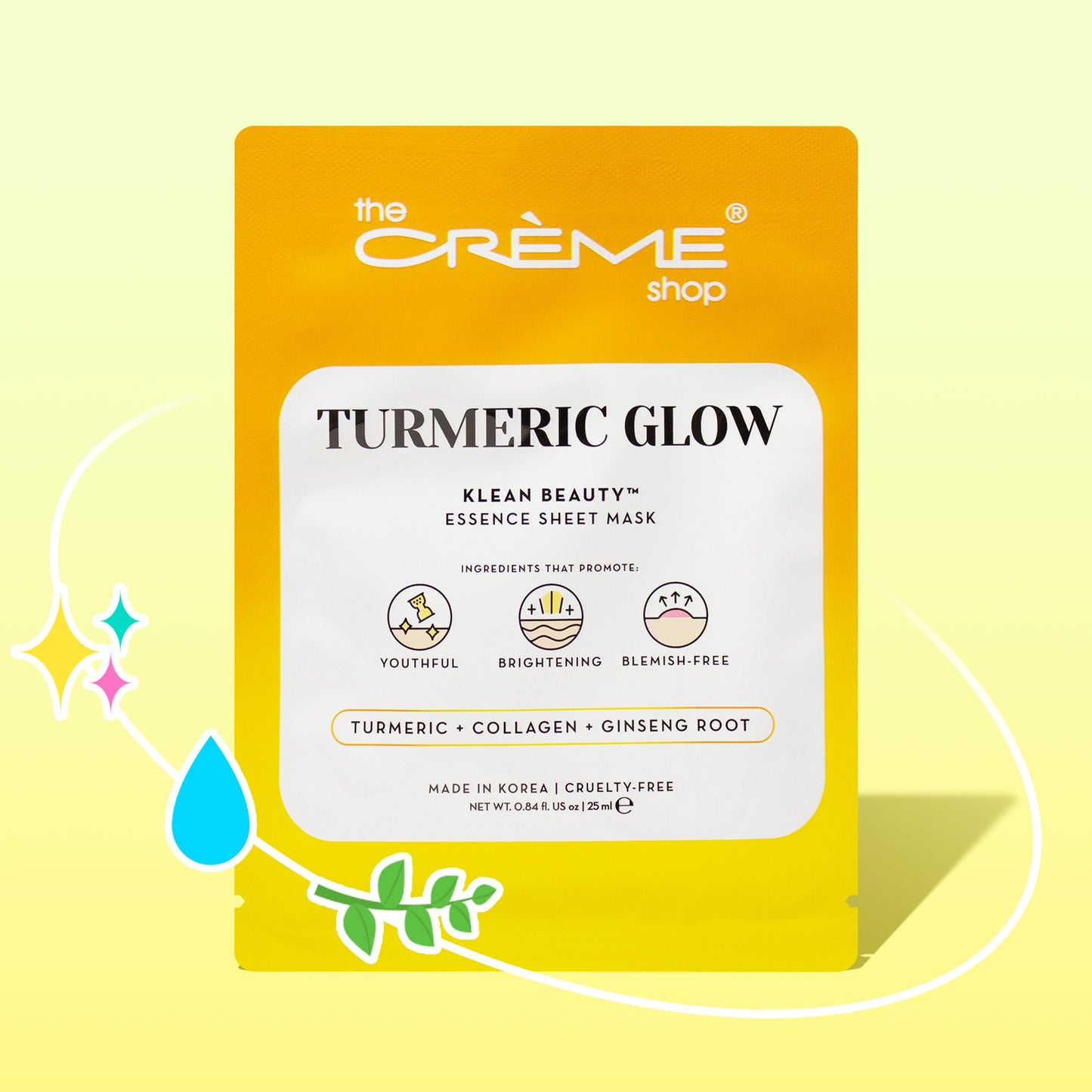 TURMERIC GLOW Klean Beauty™️ Essence Sheet Mask Sheet masks The Crème Shop Single