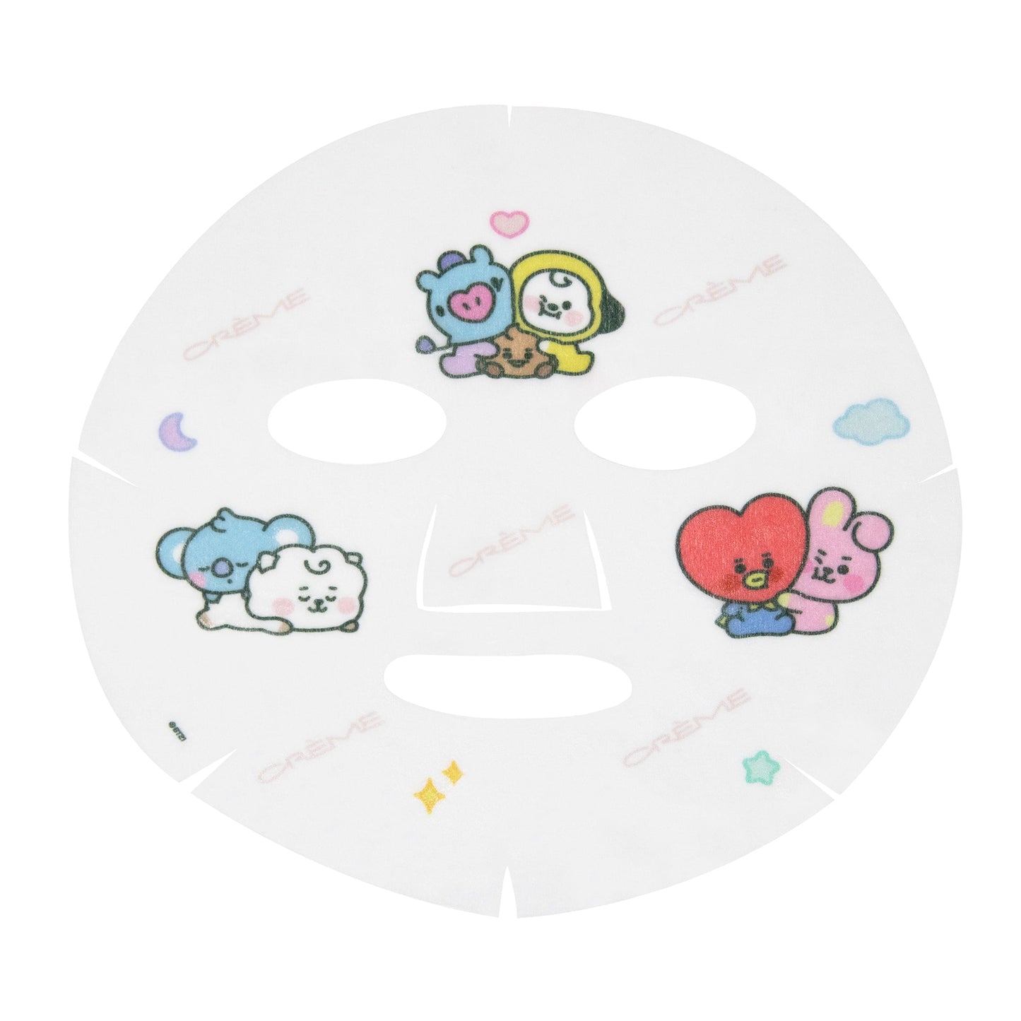 GLOWY like UNIVERSTAR Printed Essence Sheet Mask (Glycerin, Polyglutamic Acid, Apple Extract) Sheet masks The Crème Shop x BT21 BABY
