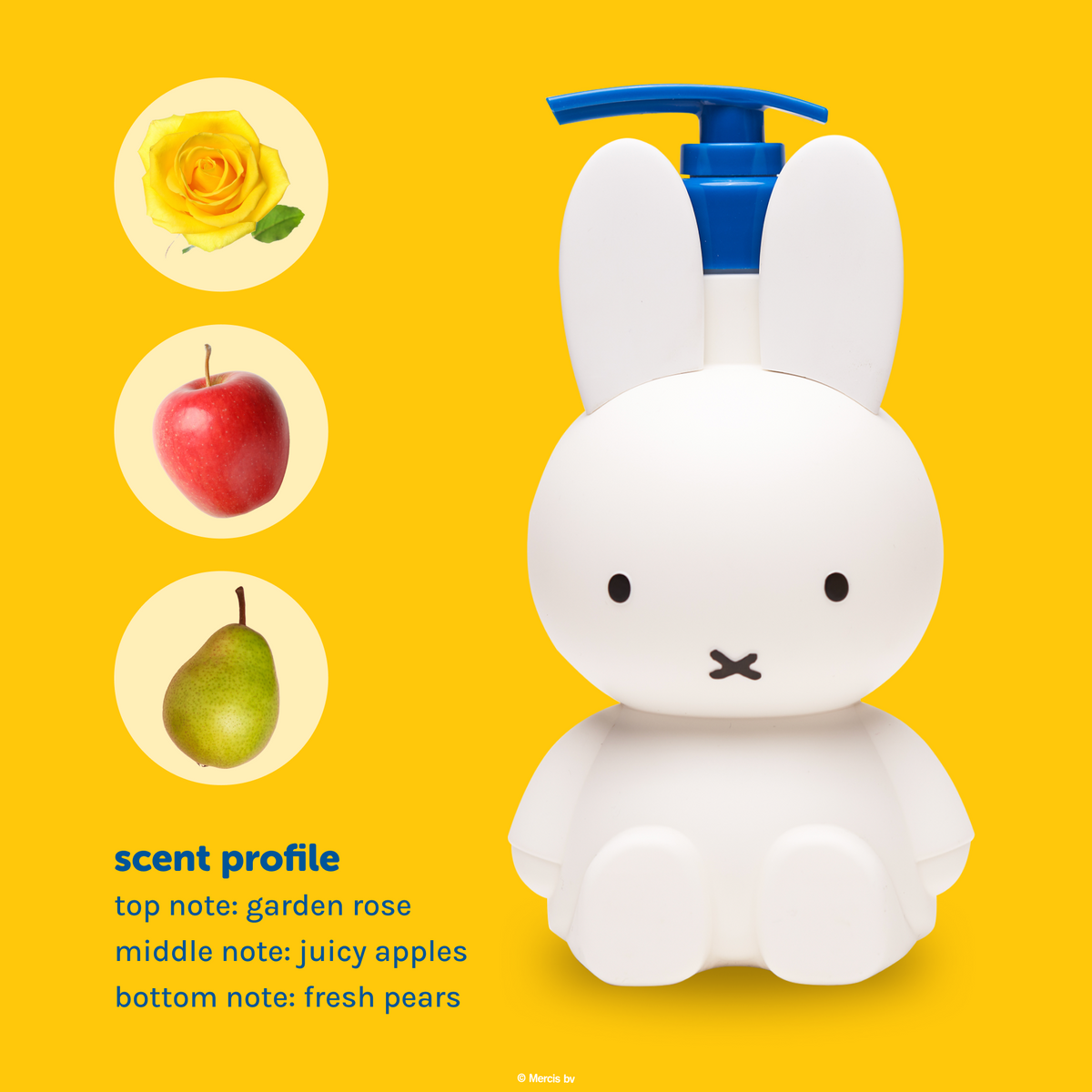 Miffy Flower Garden Shower Gel — white Miffy bottle with rose, apple and pear fragrance notes