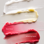 Miffy Lip Balm — four labeled Miffy lip balm texture swatches
