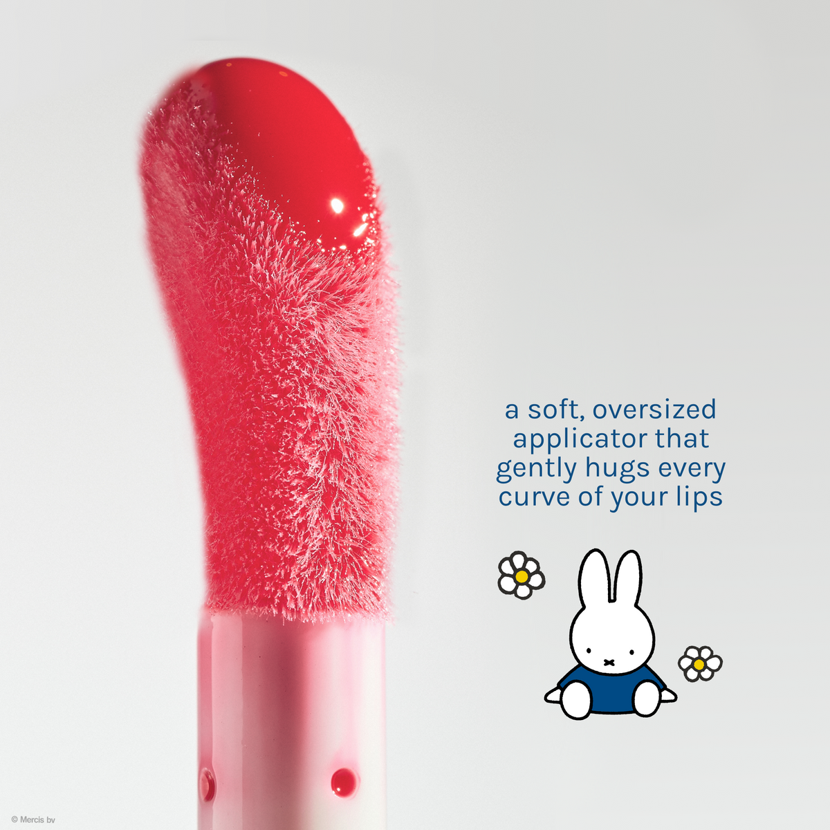 Miffy Glossy Lip Stain — close-up of the soft oversized doe-foot applicator