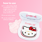 Hello Kitty Green Tea Blotting Paper — instructions to pick up a sheet and gently pat away excess oil