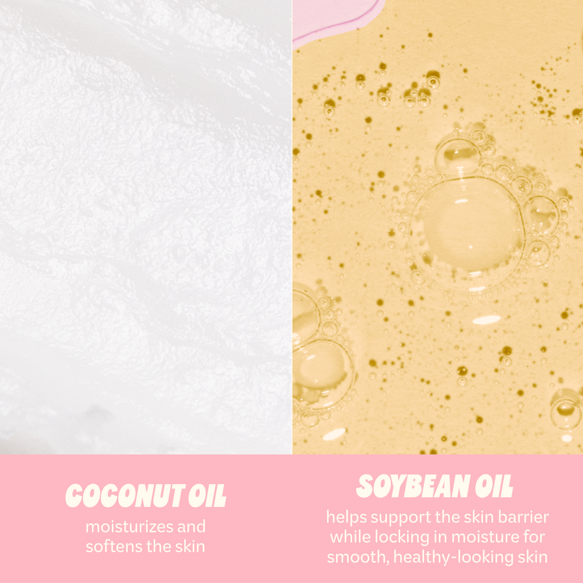 Tropic Lush Shimmering Body Oil — coconut oil and soybean oil ingredient graphic