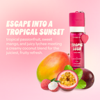 Tropic Lush Body Mist — bottle with tropical fruit and coconut fragrance imagery