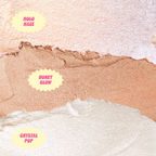 Aura Glow Highlighter — Holo Haze, Honey Glow and Crystal Pop highlighter swatches