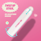 Aura Glow Highlighter — Holo Haze — twist-up stick mechanism with turning arrows