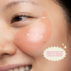 Gelly Brightening Under Eye Patches — close-up of a sparkling pink patch worn under an eye