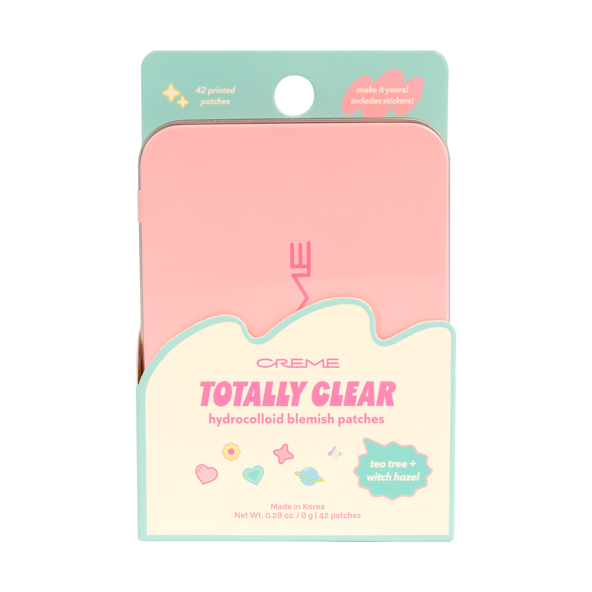 Totally Clear Blemish Patches — pink reusable tin in Totally Clear blemish patch packaging