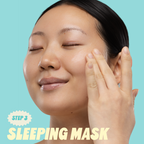 3-Step To-Go Skincare Variety Set — model applying the sleeping mask