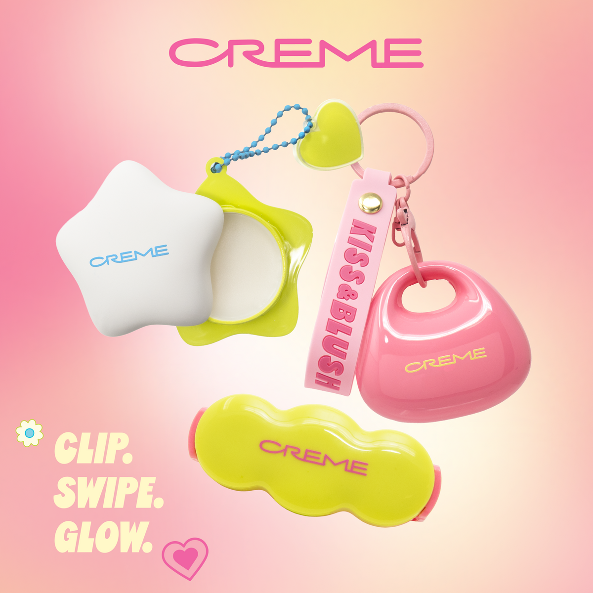 Shimmer Pop Clip-On Lip Gloss — clip-on beauty collection with lip butter, cheek balm and face powder