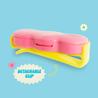 Shimmer Pop Clip-On Lip Gloss — Nude Orbit — pink compact showing the detachable clip