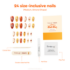 Peanuts Fall Fun Almond Press-On Nails — 24 almond nails with nail glue, file, cuticle stick and prep pad