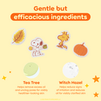 Peanuts Great Pumpkin Blemish Patches — Snoopy, Woodstock, pumpkin and leaf patches with tea tree and witch hazel information