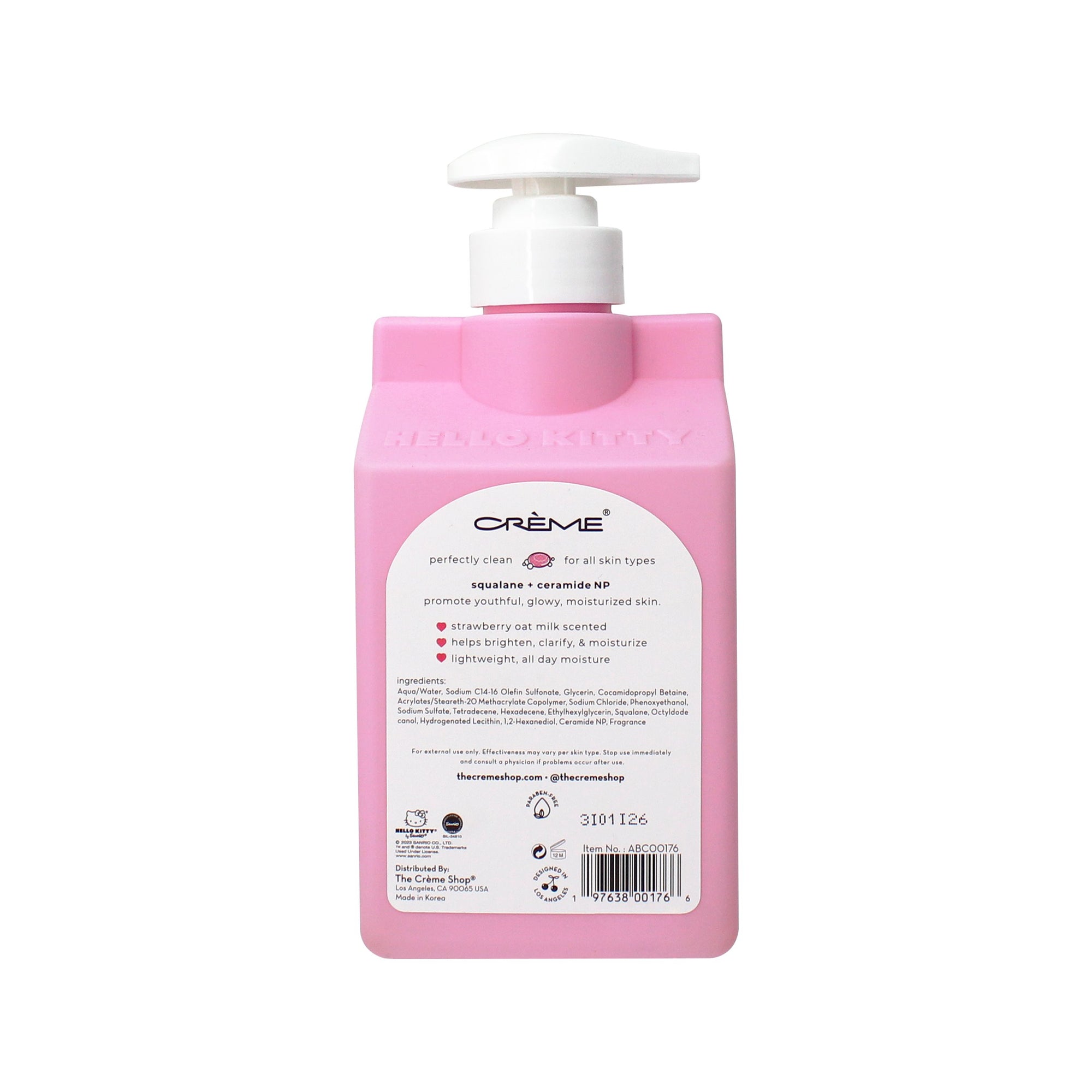 Hello Kitty Advanced Cleanse Body Cleanser - Strawberry Oat Milk Body Scrub The Crème Shop x Sanrio 