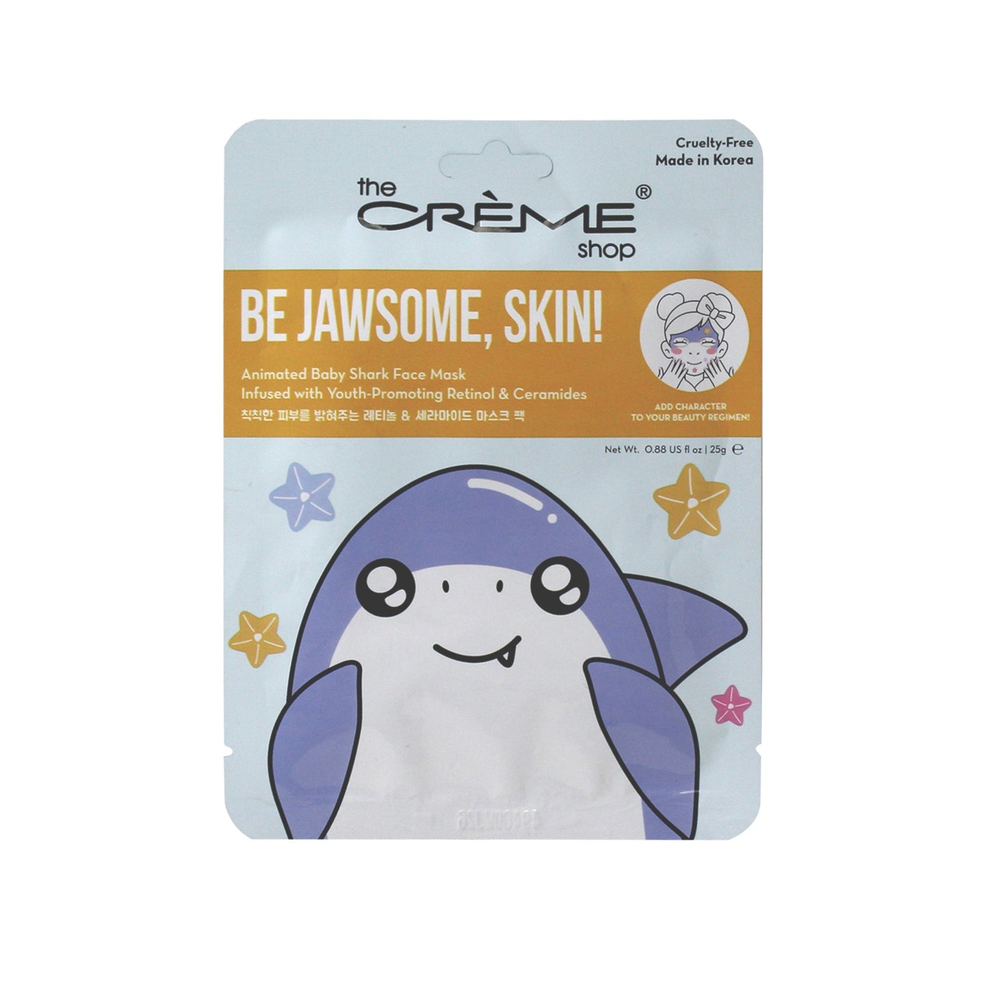 Be Jawsome, Skin! Animated Baby Shark Face Mask Animated Sheet Masks The Crème Shop Single 