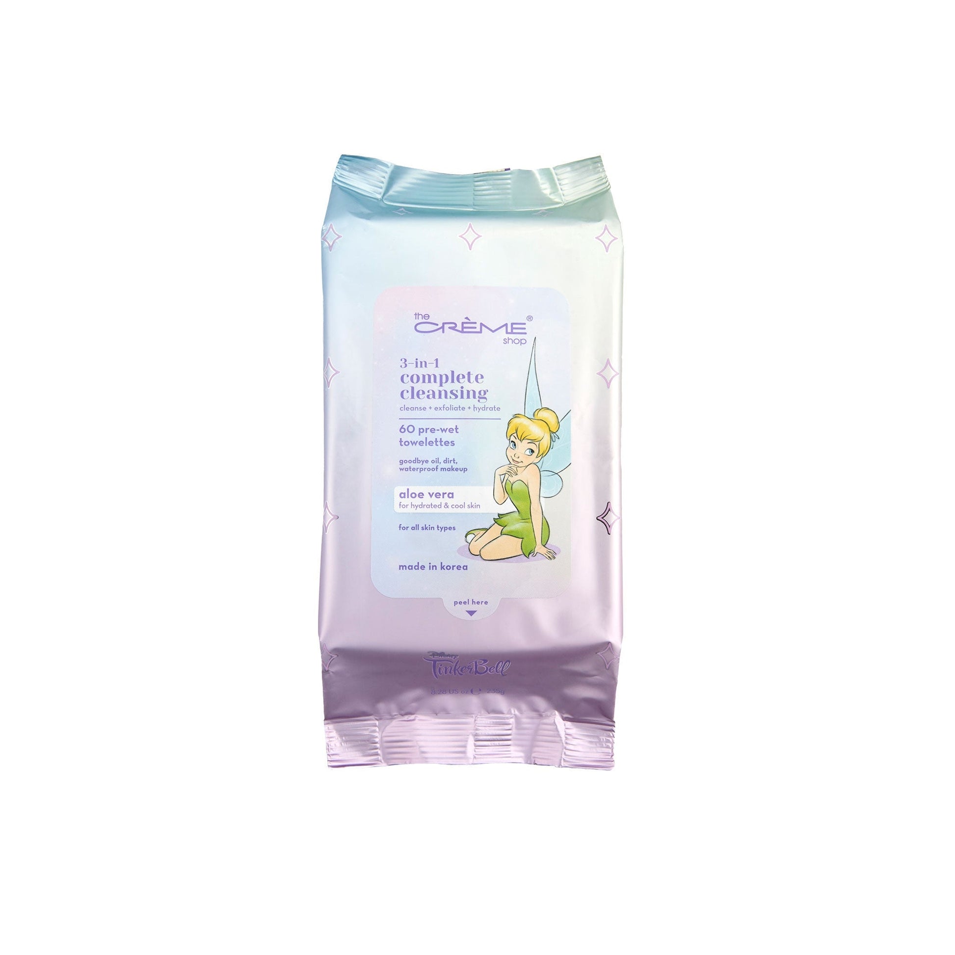 Tinkerbell 3-in-1 Complete Cleansing Towelettes - Cooling Aloe Vera The Crème Shop x Disney 
