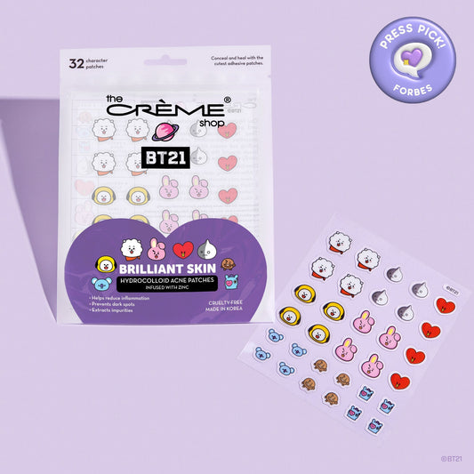 The Crème Shop | BT21: Brilliant Skin - Hydrocolloid Acne Patches | Infused with Zinc Hydrocolloid Acne Patches The Crème Shop x BT21 