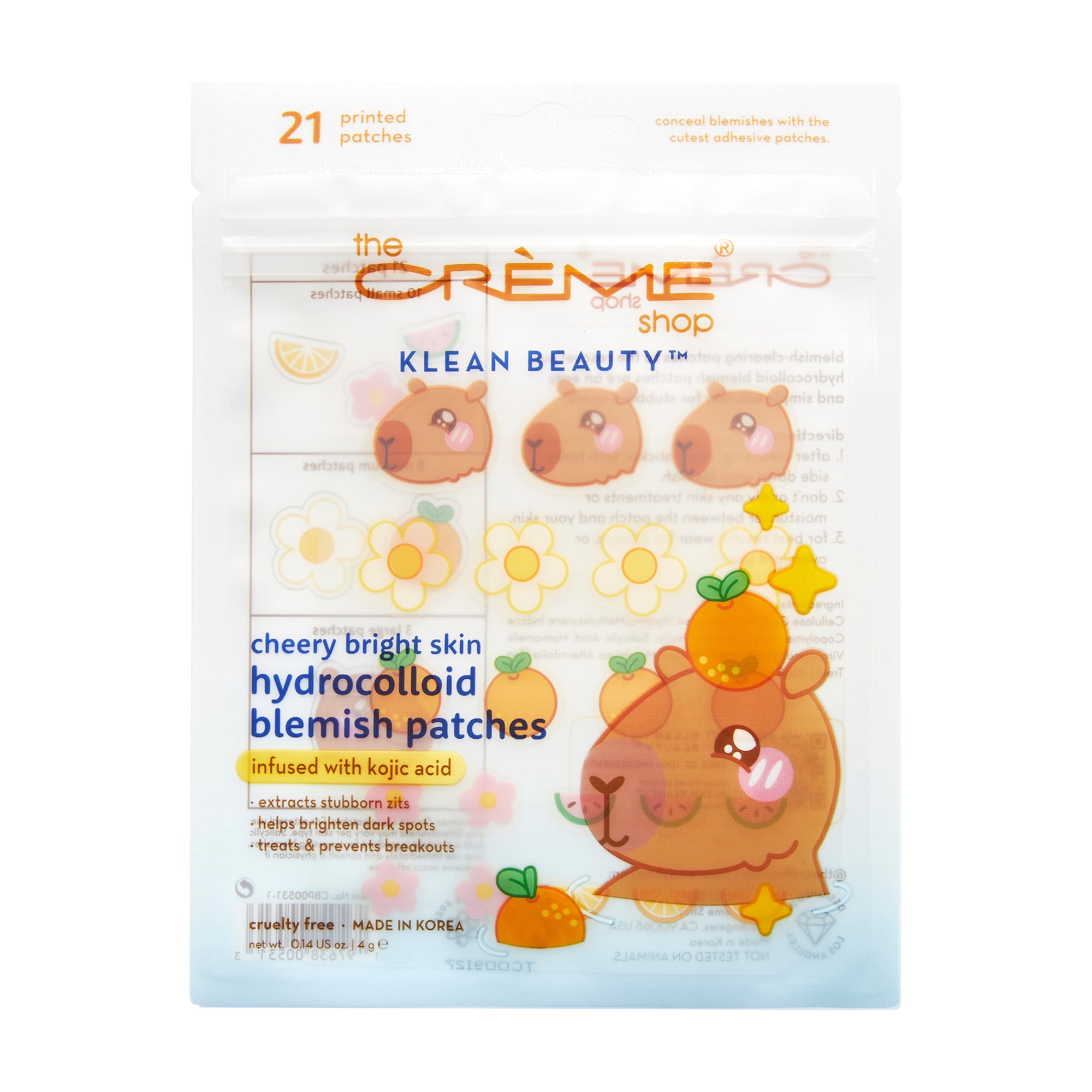 Cheery Bright Skin - Capybara Klean Beauty™ Blemish Patches Sheet Mask The Crème Shop Single 