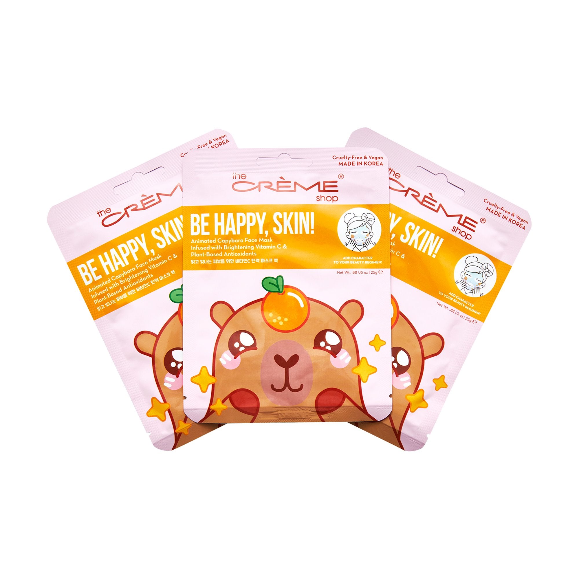 Be Happy, Skin! Animated Capybara Face Mask Sheet Mask The Crème Shop 