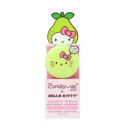 Hello Kitty Macaron Lip Balm - Juicy Pear Flavored Lip Balms The Crème Shop x Sanrio 