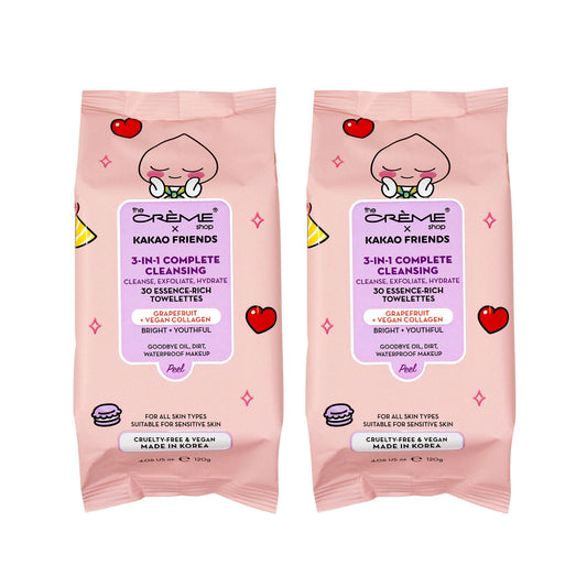 APEACH 3-In-1 Complete Cleansing Towelettes (2 Pack) The Crème Shop 