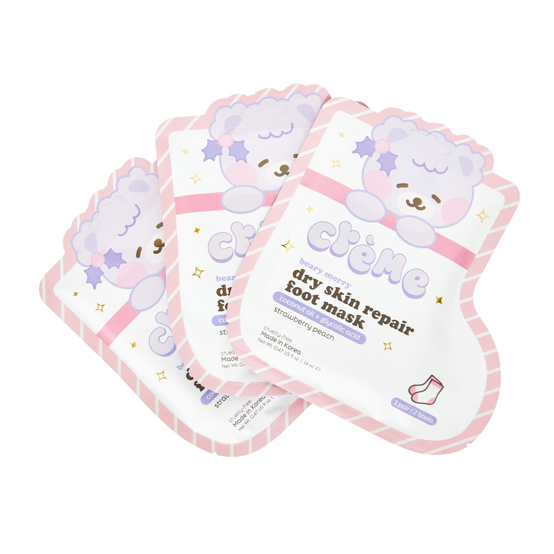 Beary Merry Holiday Foot Mask (Set of 3) Foot Masks The Crème Shop 